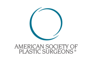 American Society of Plastic Surgeons logo with a blue circular swoosh above the organization name.